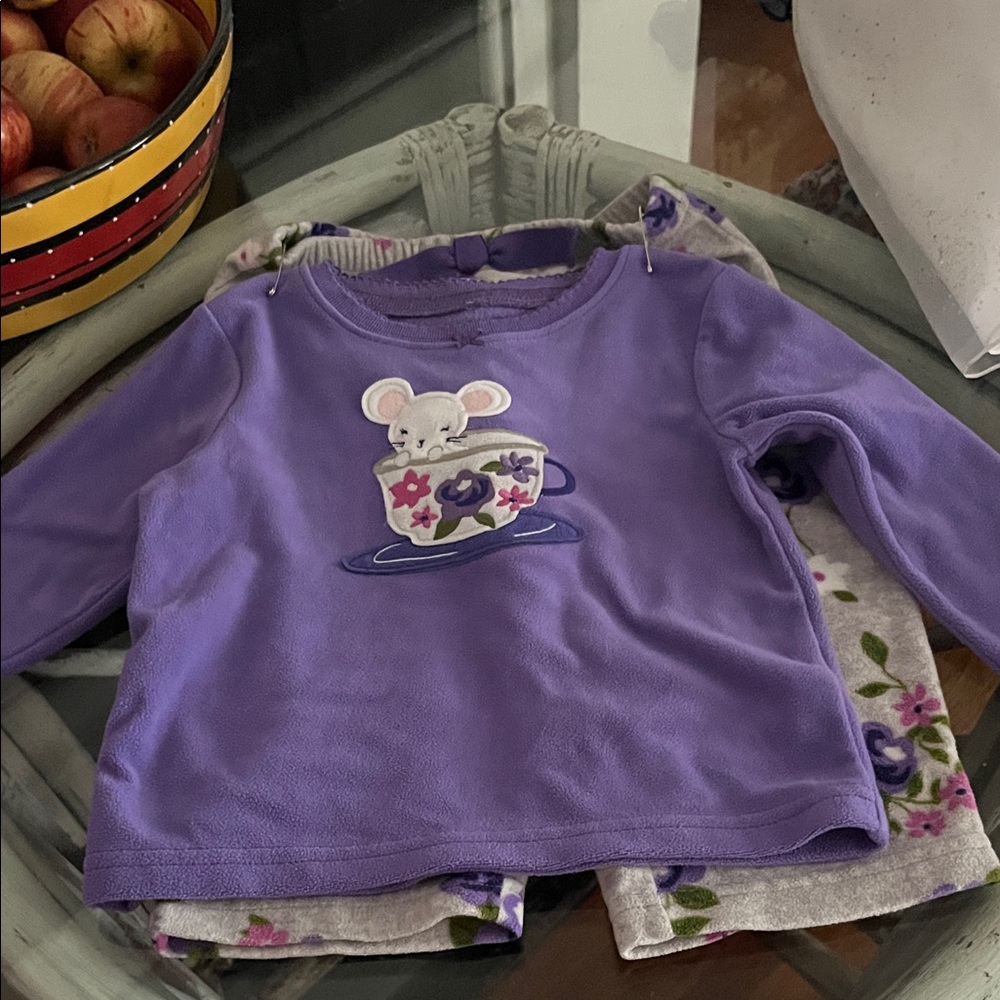 Carter's Purple Mouse Tea Cup Kids Matching Set